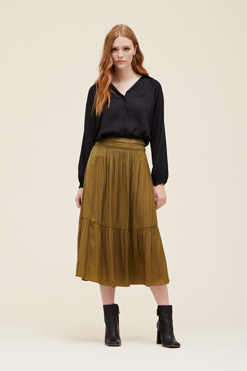 Satin midi skirt clearance 01