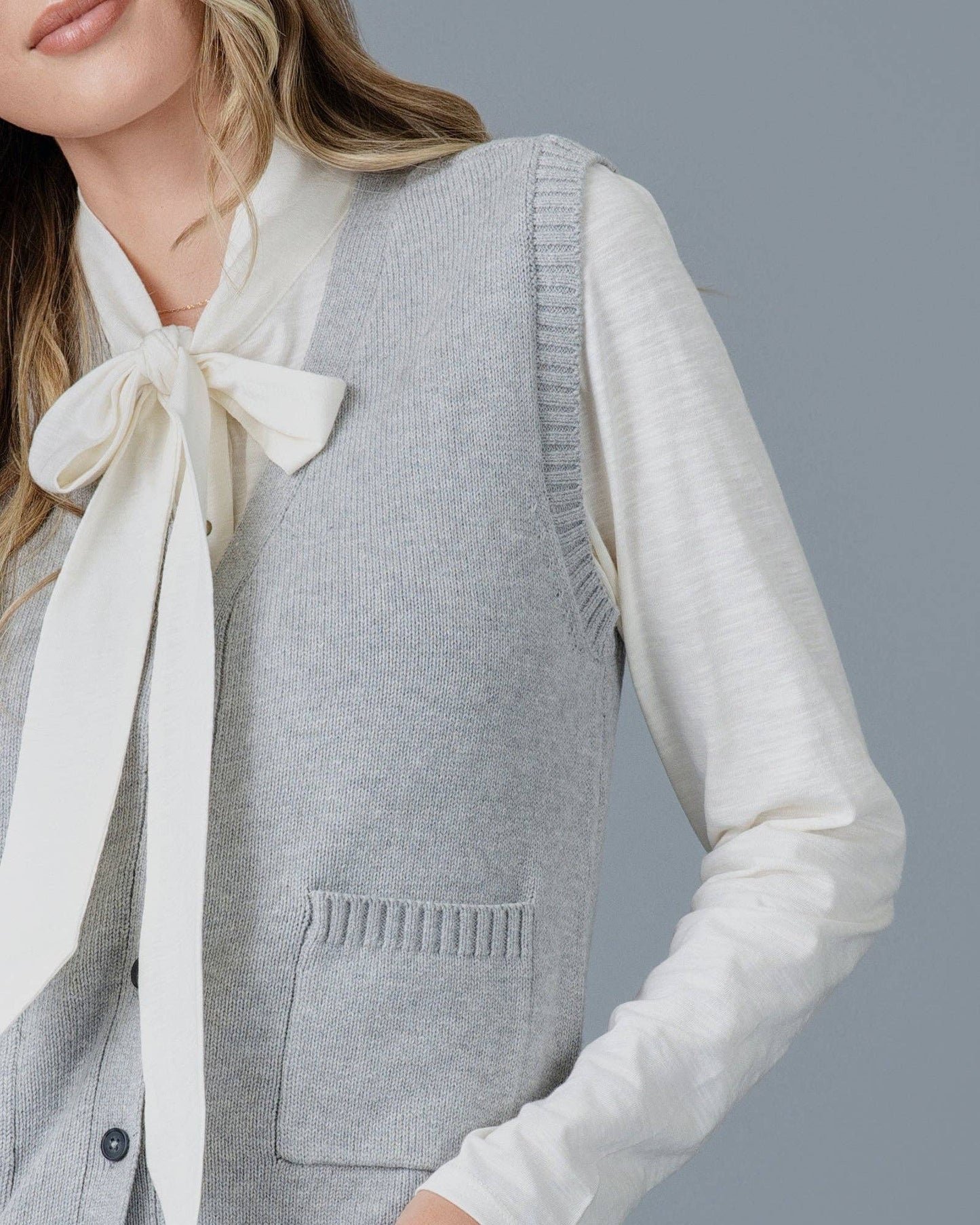 V-Neck Cardigan Vest