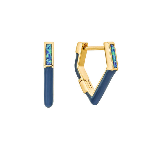 Enamel Opal Hoops