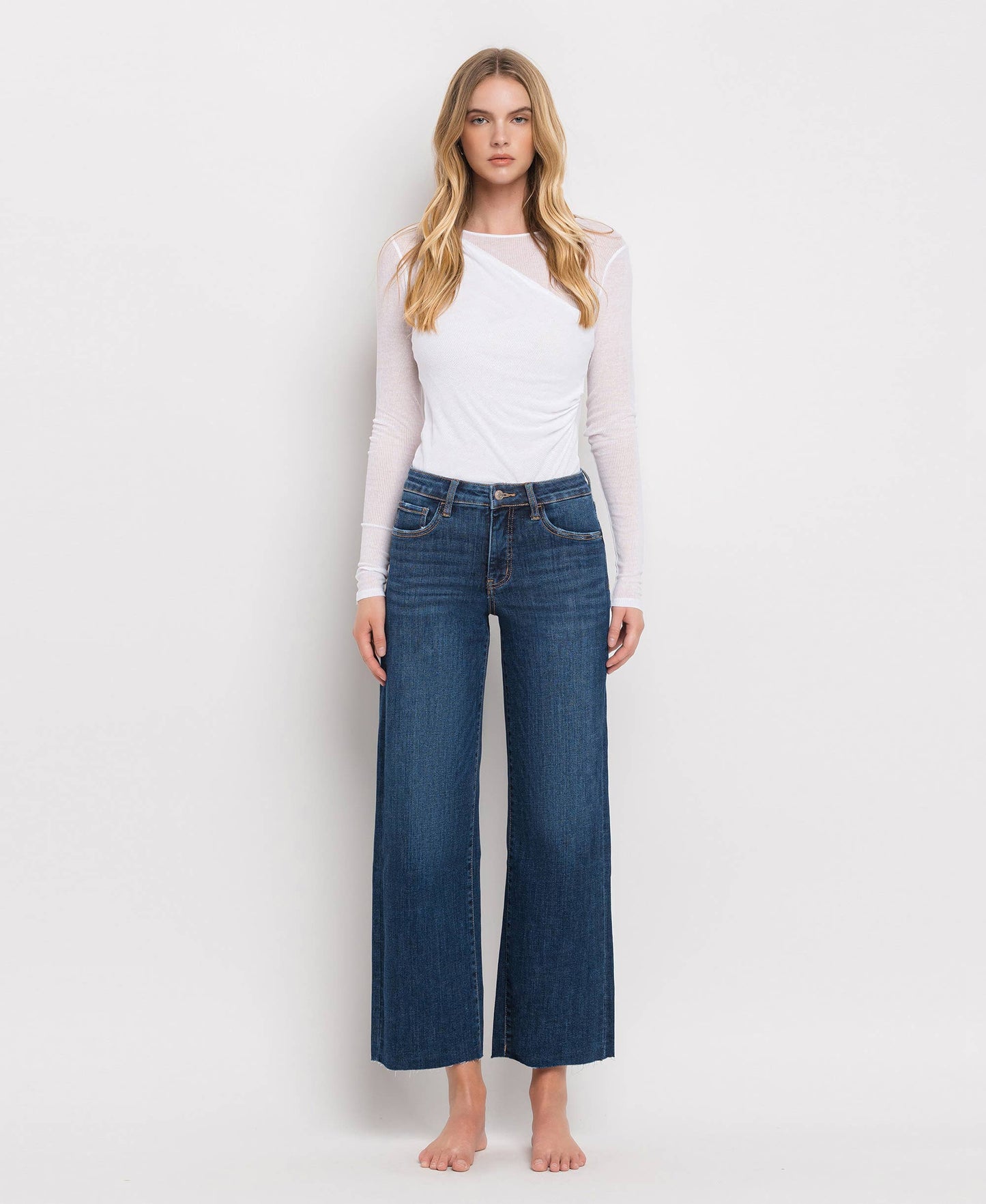 Tummy Control Mid Rise Jeans - Dark Wash