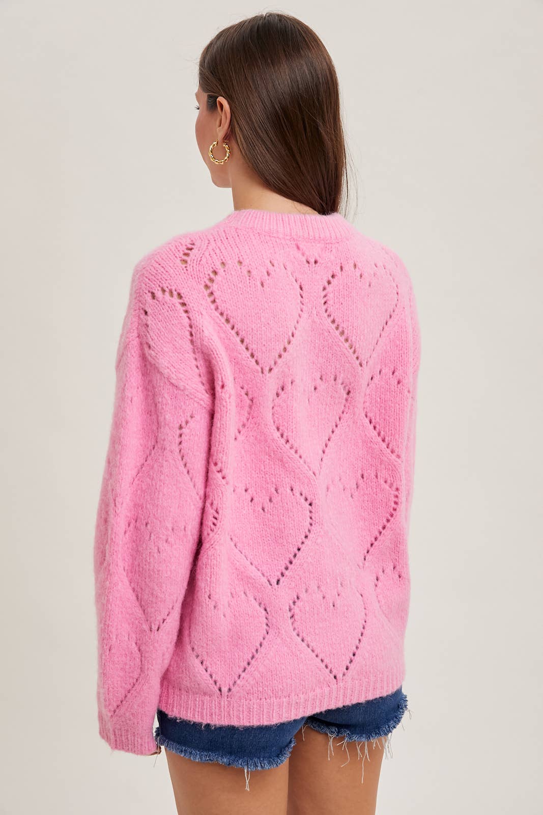 Pointelle Heart Sweater