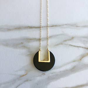 Onyx Coin Pendant