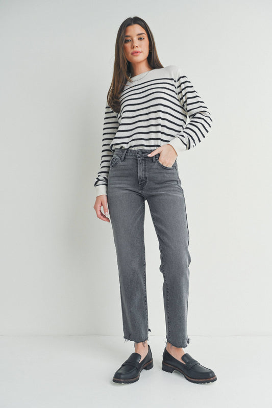 JUST BLACK DENIM - Grey Vintage Straight