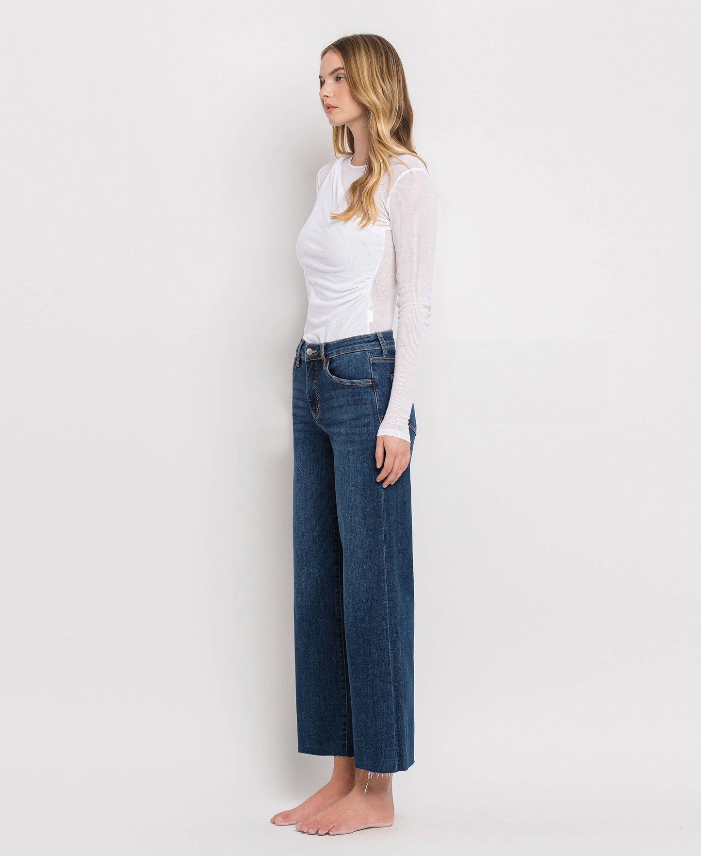 Tummy Control Mid Rise Jeans - Dark Wash