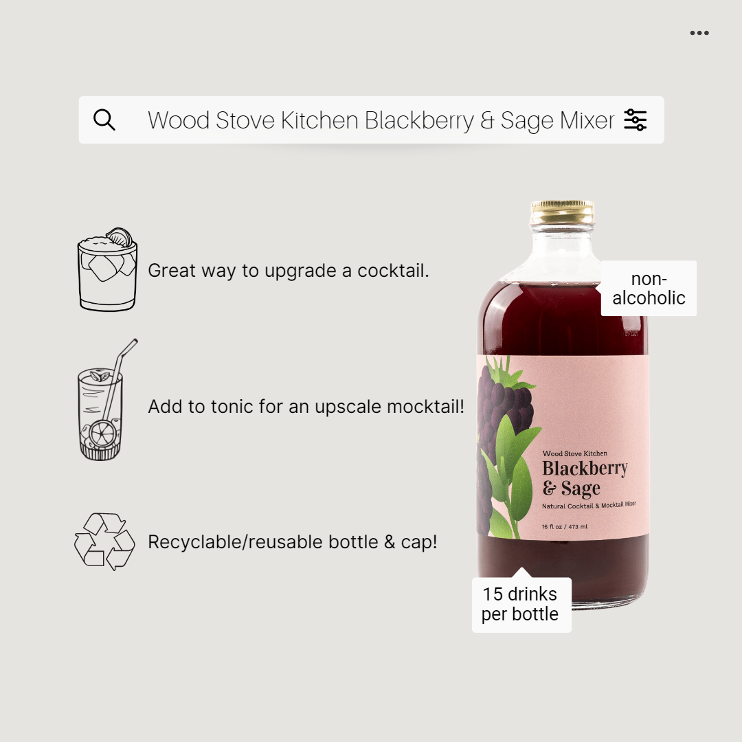 Blackberry & Sage Cocktail Mixer and Mocktail Mixer, 16 fl oz