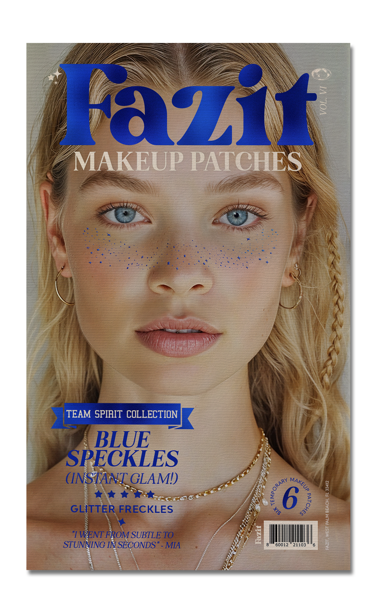 Blue Spirit Speckles Makeup Patches - Team Spirit Collection