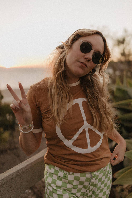 Peace | Ringer Graphic T-shirt