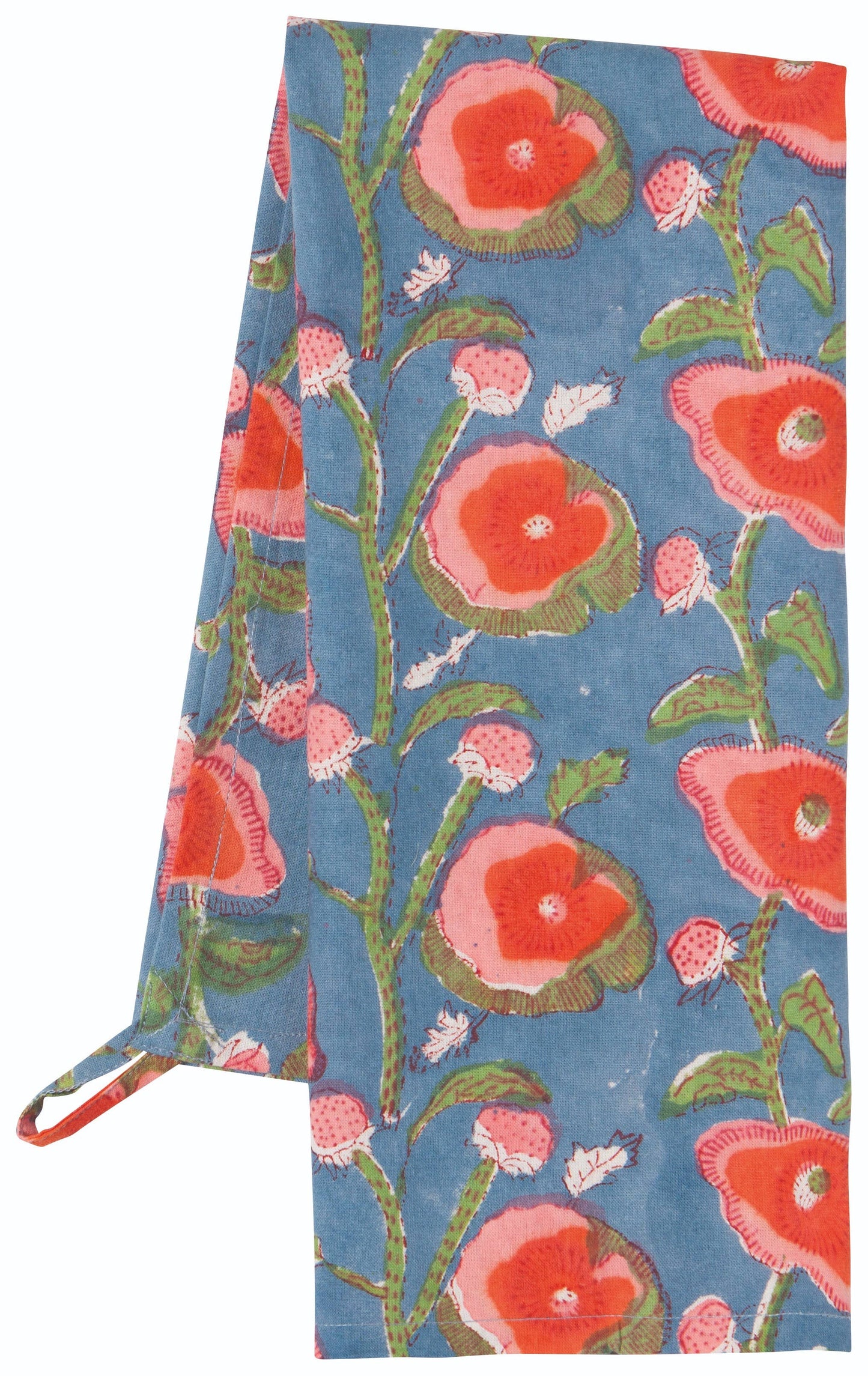 Poppy Block Print Dishtowel