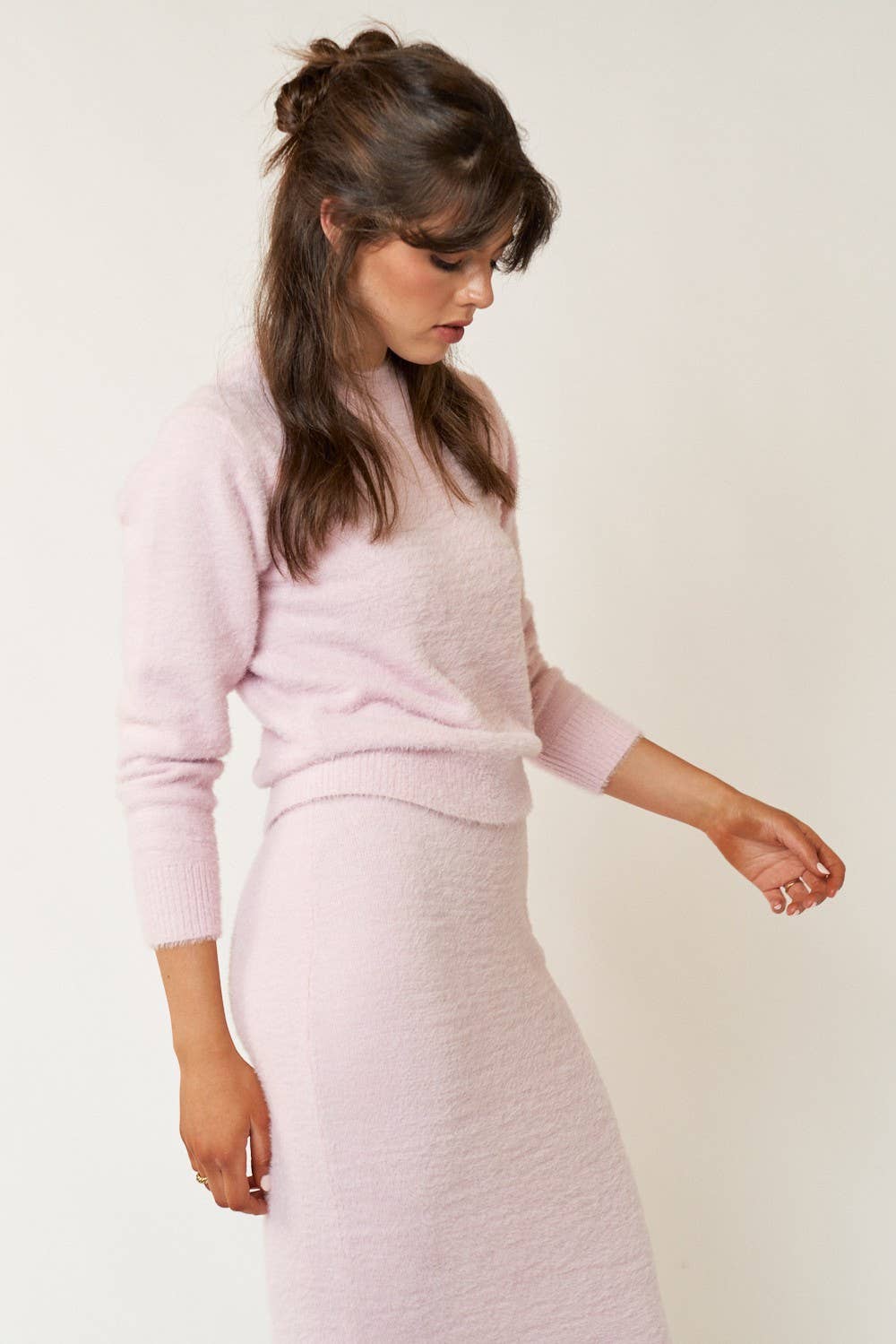 Petal Pink Fuzzy Sweater