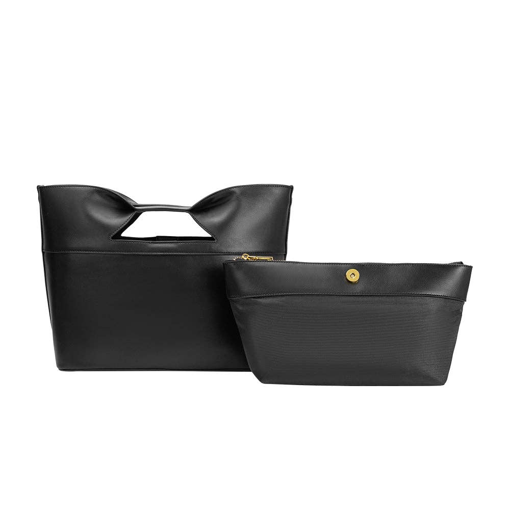 Jillian Recycled Vegan Tote Bag - Black