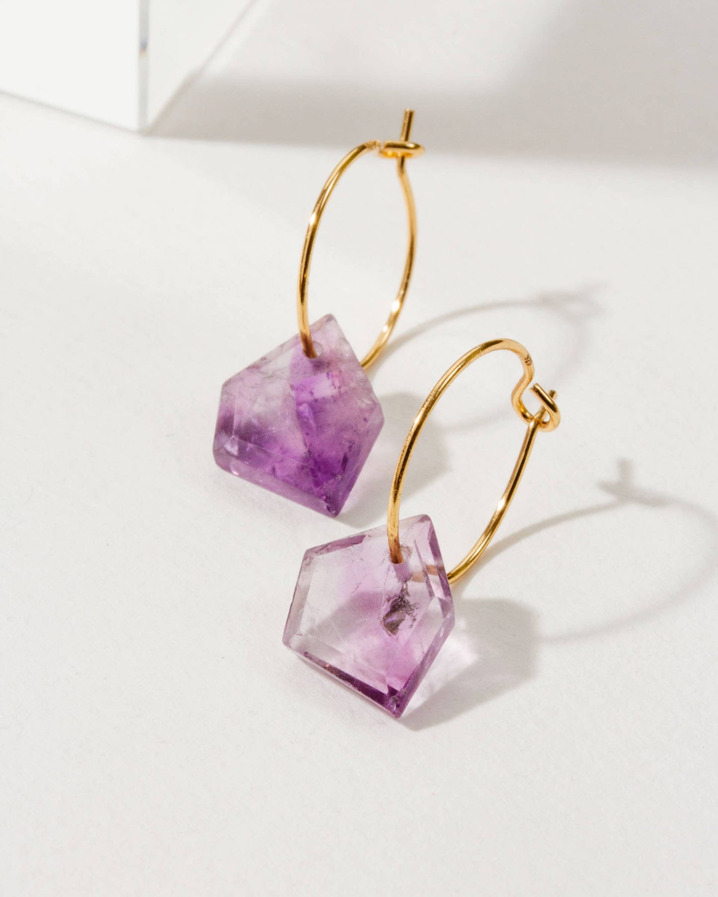 Mini Hoop Earrings - Amethyst