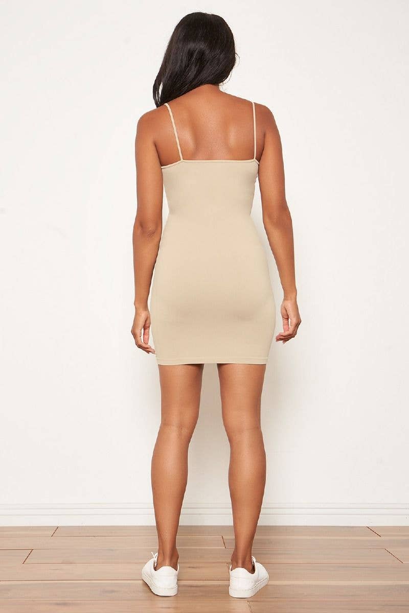 Seamless Tunic Length Camisole - Nude