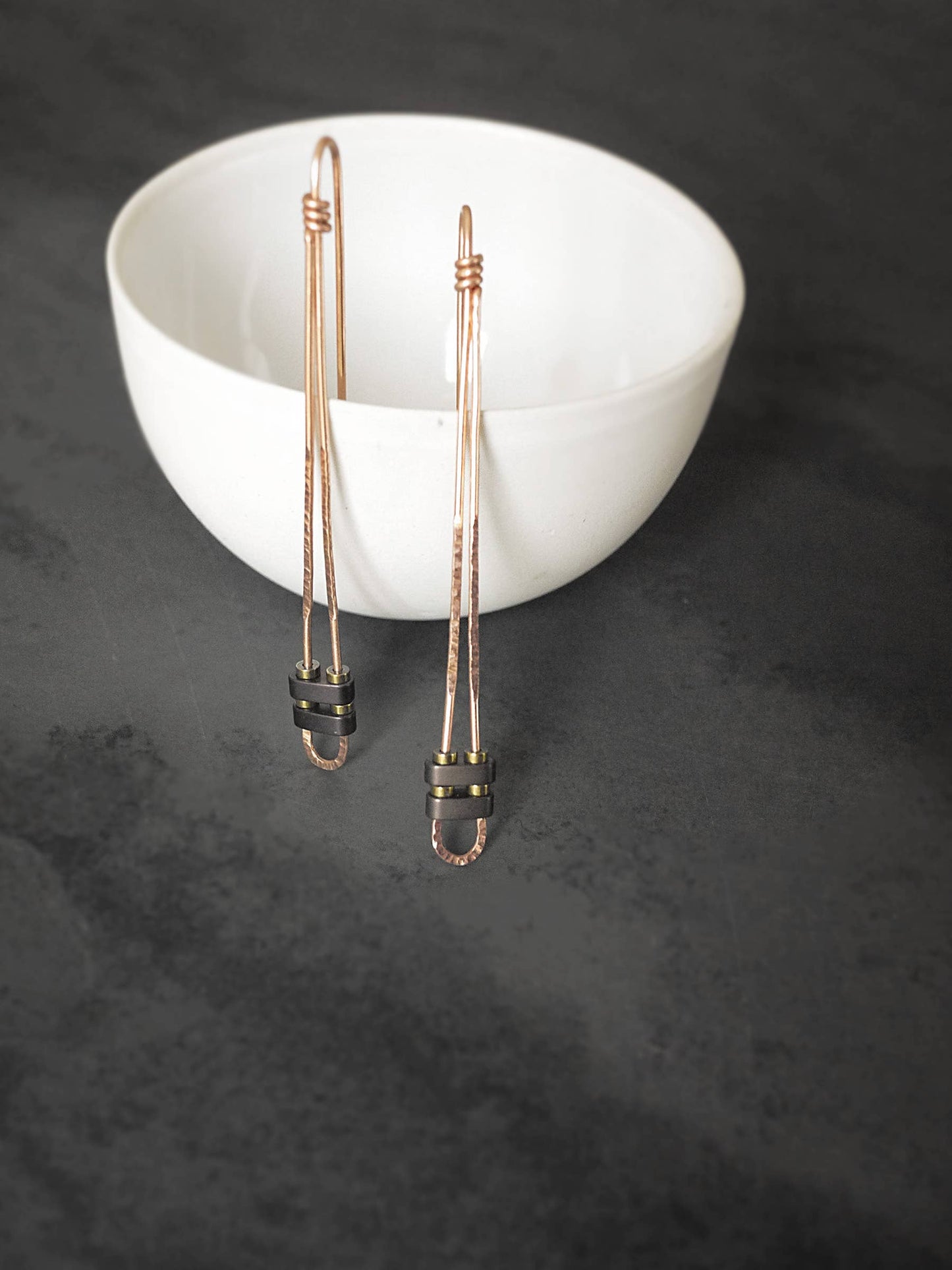 Long Loop Drop Earrings - Rose Gold Fill