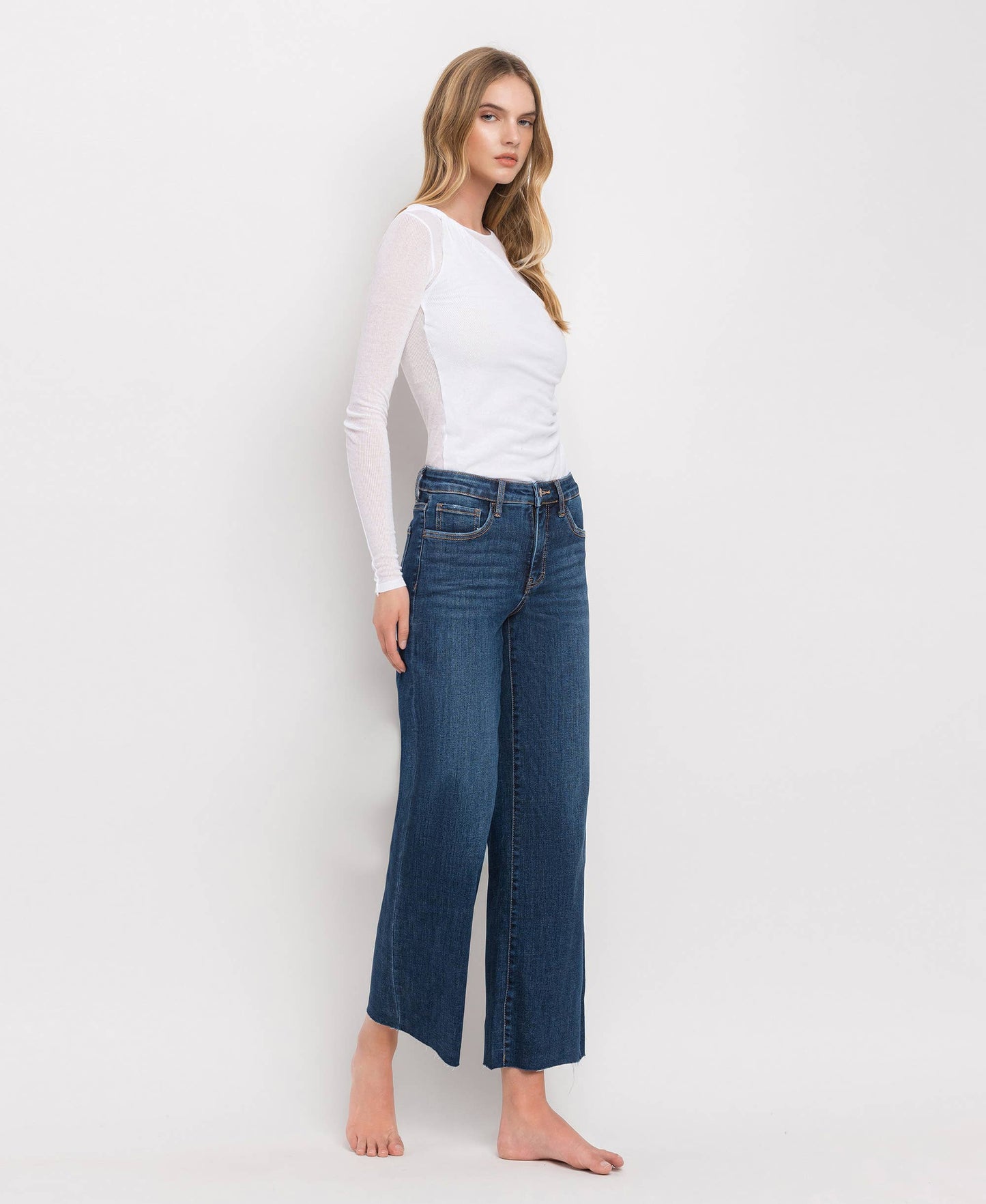 Tummy Control Mid Rise Jeans - Dark Wash