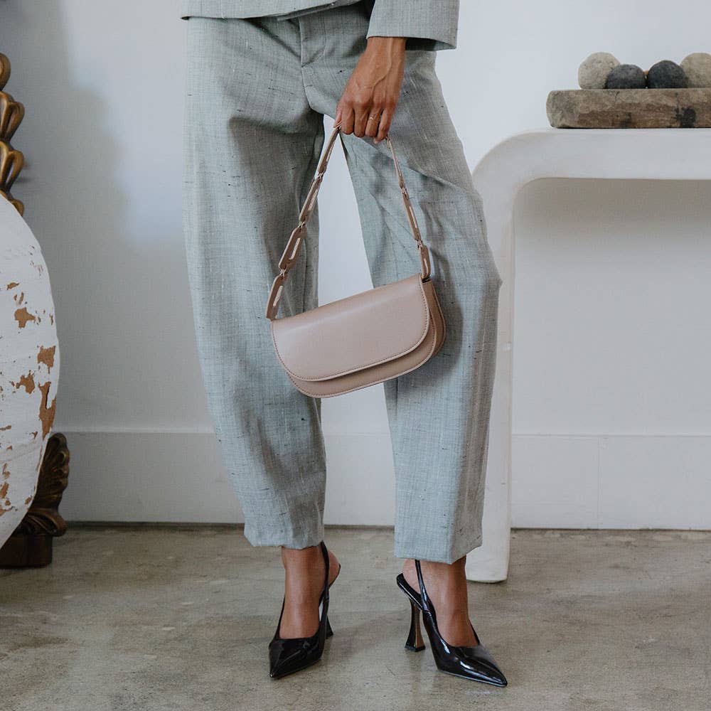 Inez Recycled Vegan Shoulder Bag - Dusty Teal