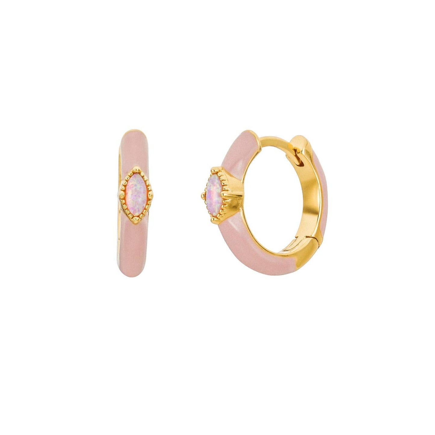 Enamel Opal Hoops