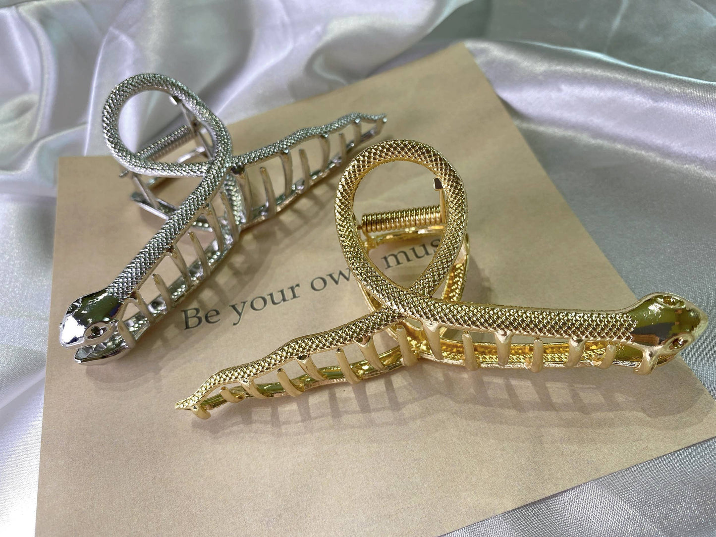 Snake Hair Claw - Silver or Gold