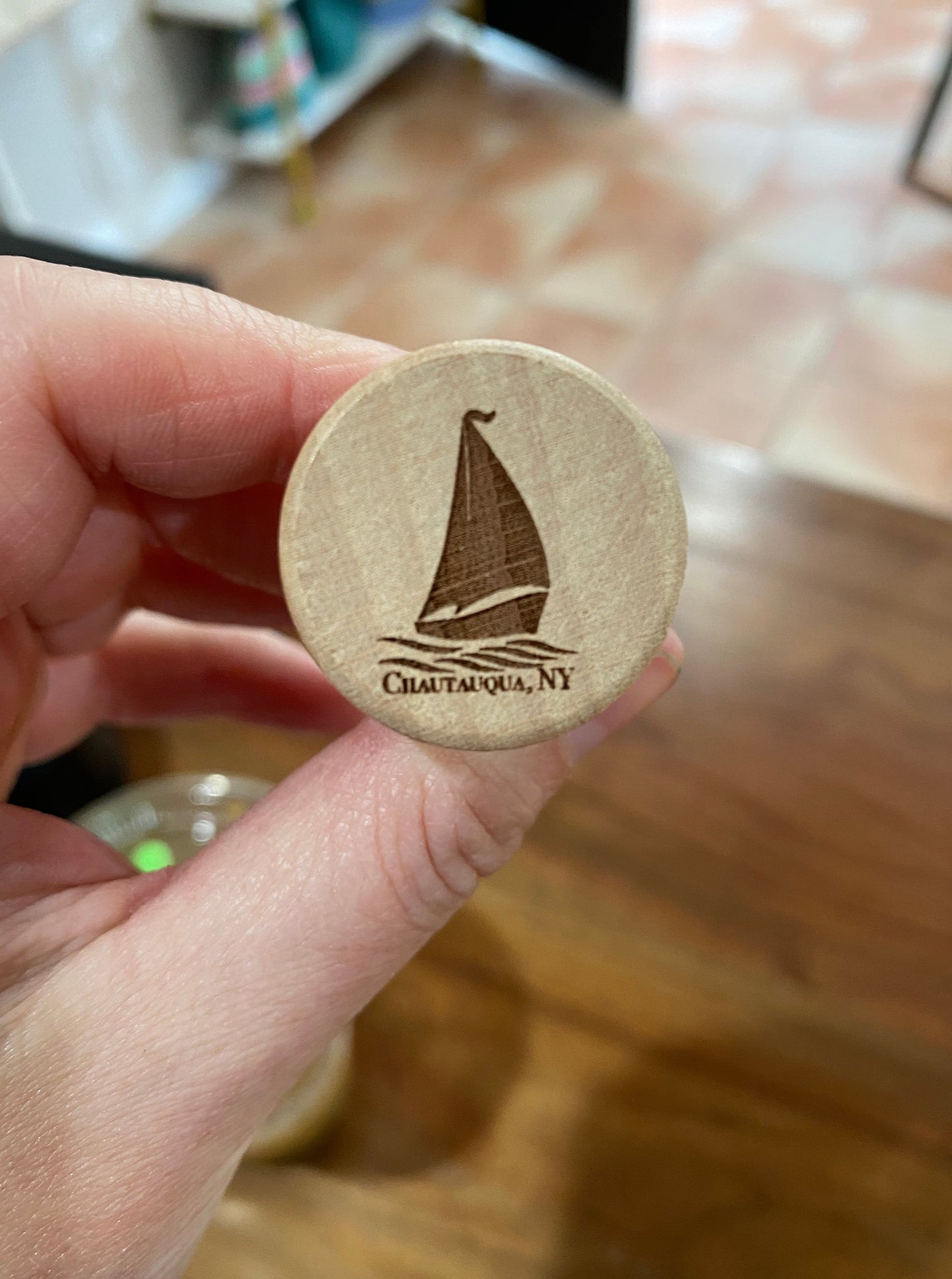 Cork Wine Stopper - Chautauqua Sailboat