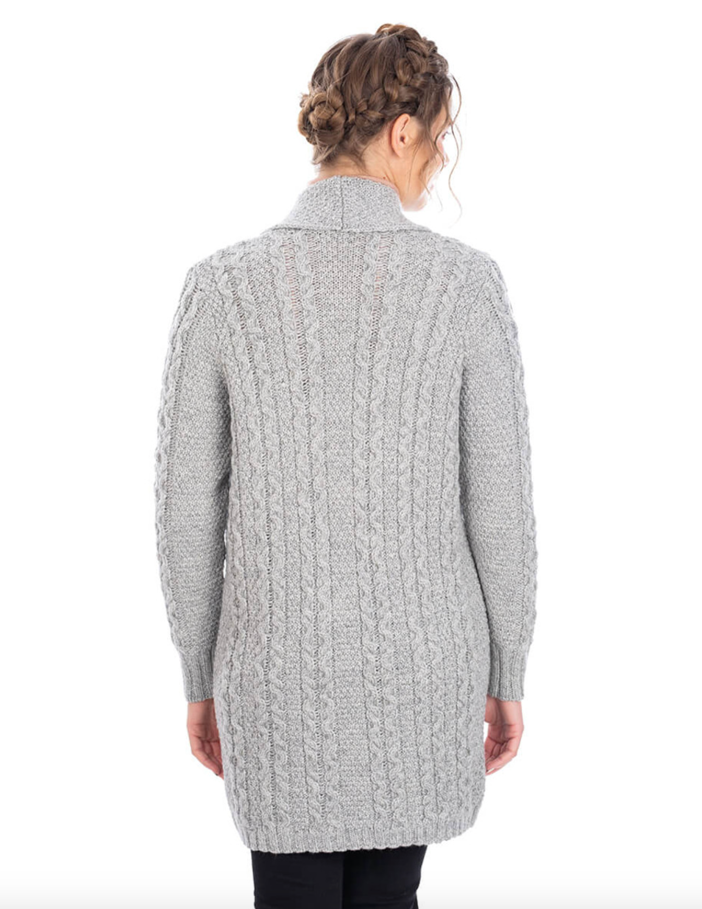 Long u0026 Lean Merino Wool Cardigan - Grey