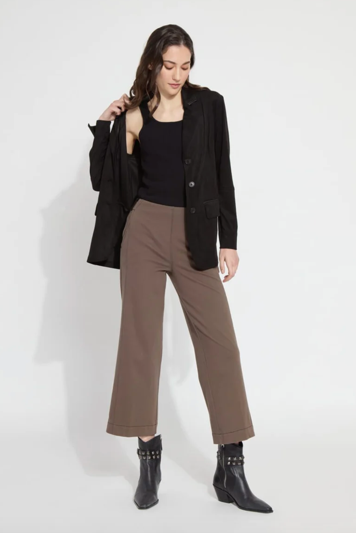 Franca Seamed Wide Leg Crop - Driftwood