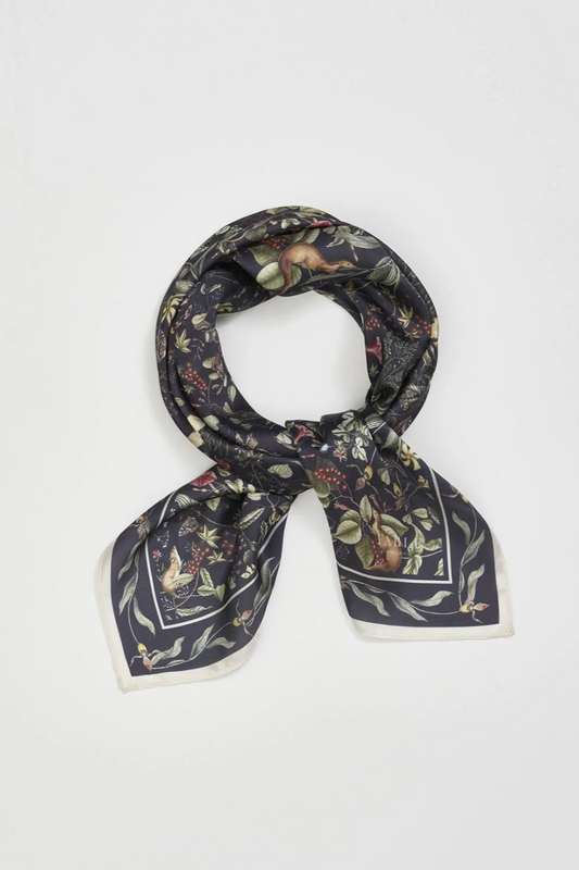 Wolf Garden Navy Square Scarf