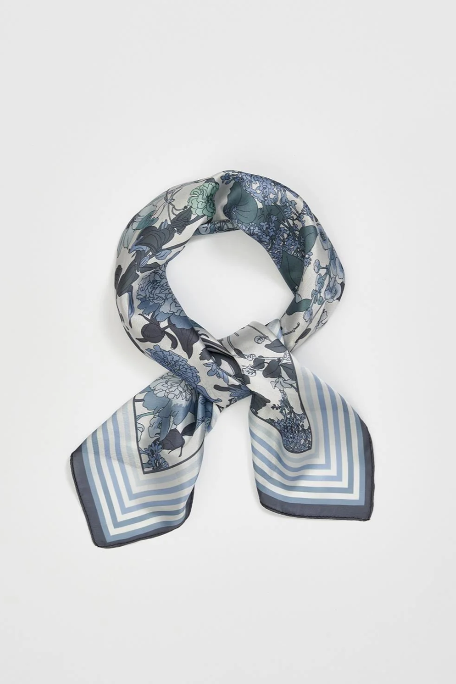 Deco Blooms Blue Square Scarf