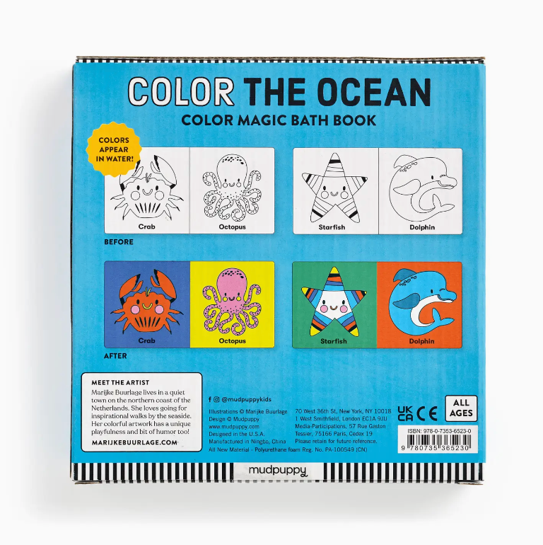 Color the Ocean Color Magic Bath Book