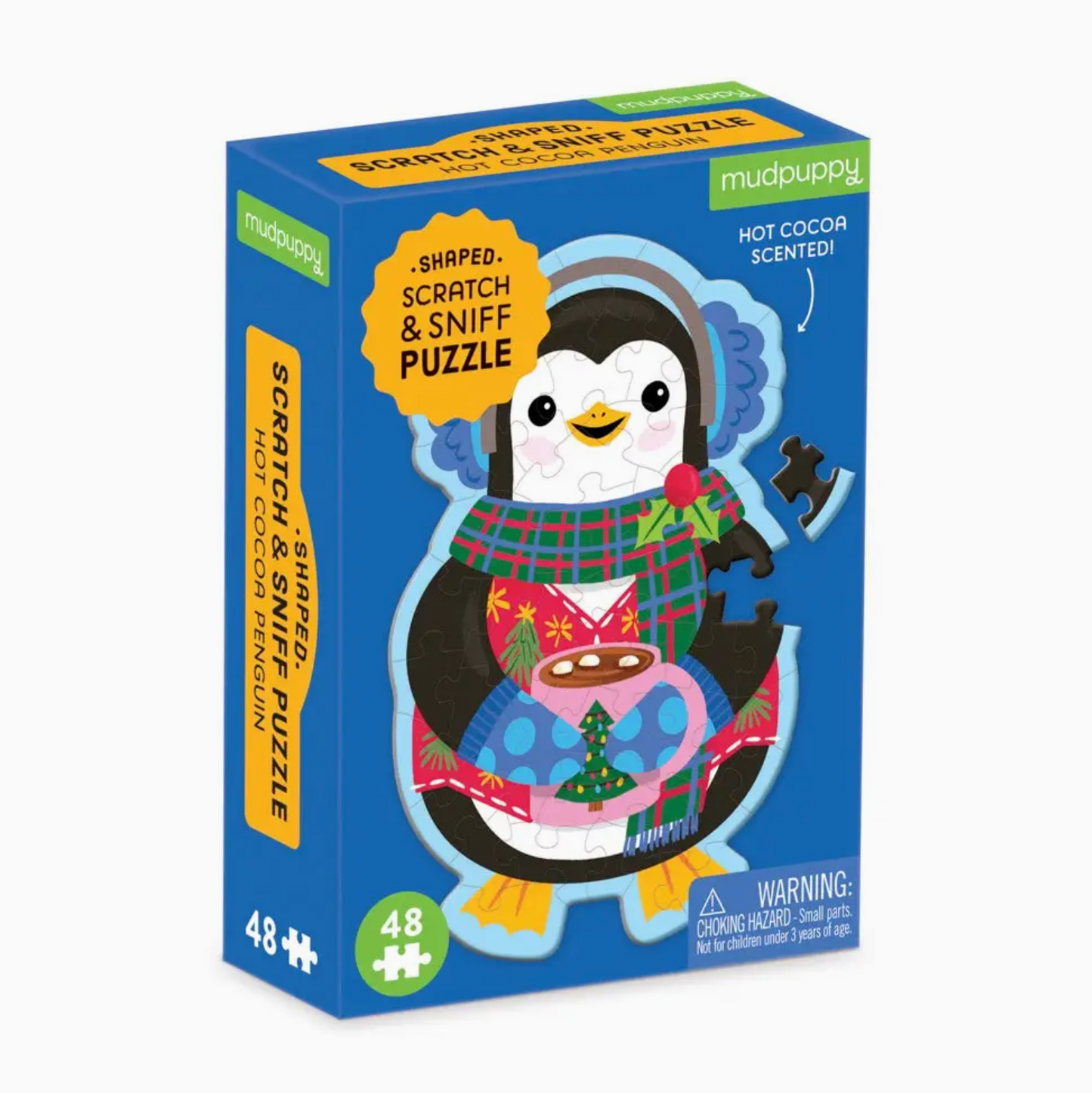 Hot Cocoa Penguin - 48 Piece Scratch and Sniff Shaped Mini Puzzle