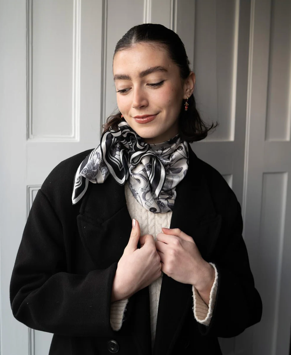 Tree Of Life Monochrome Square Scarf