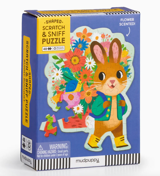 Bunny Bouquet Scratch & Sniff Shaped Mini Puzzle