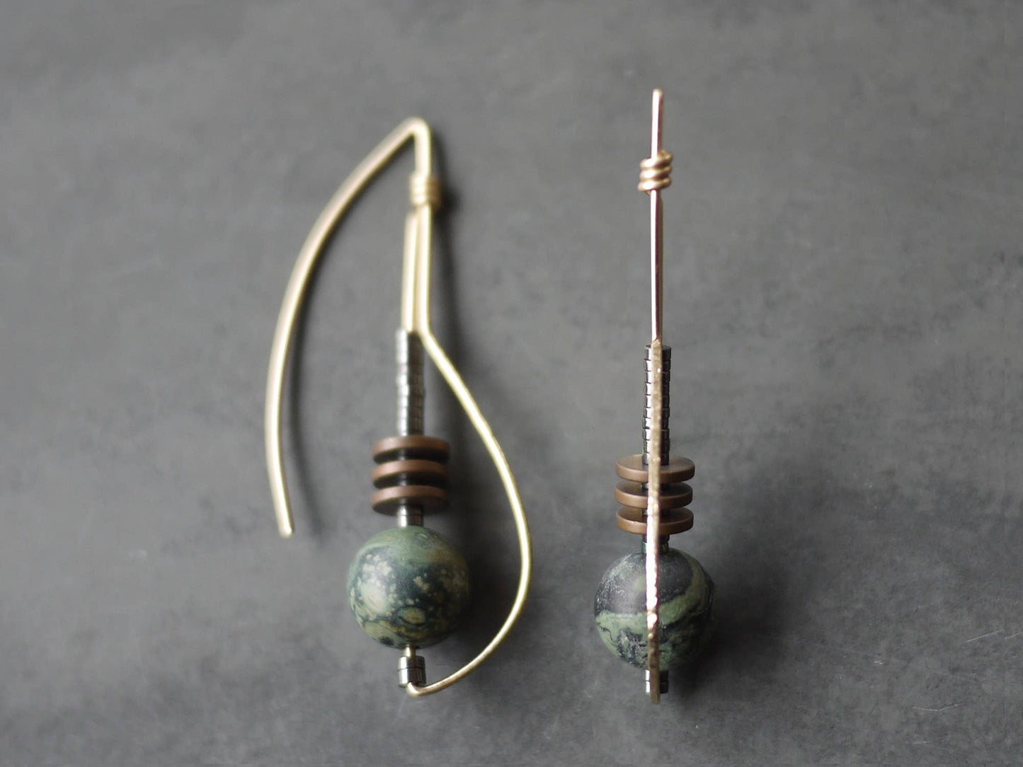 Long Deco Style Earrings - Jasper