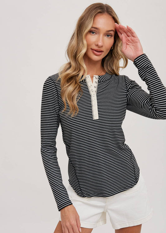 Striped Henley Top