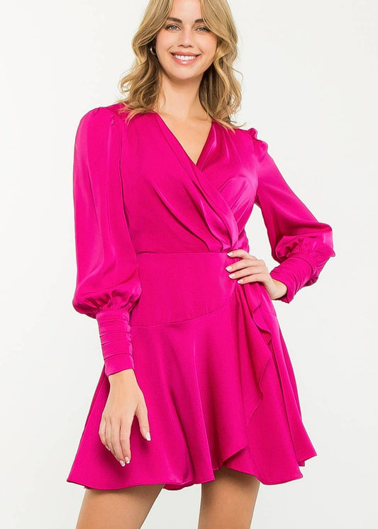 Long Sleeve Flutter Dress