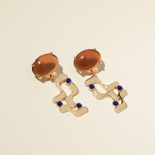 Halsted Earrings - Brown