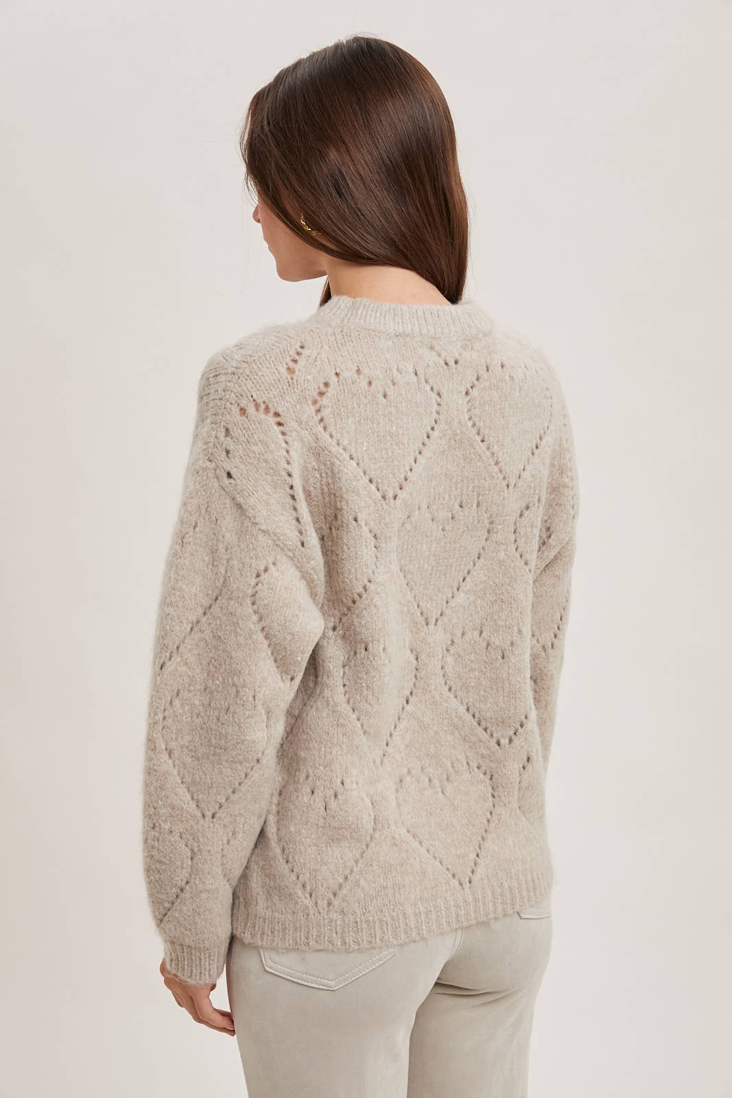 Pointelle Heart Sweater