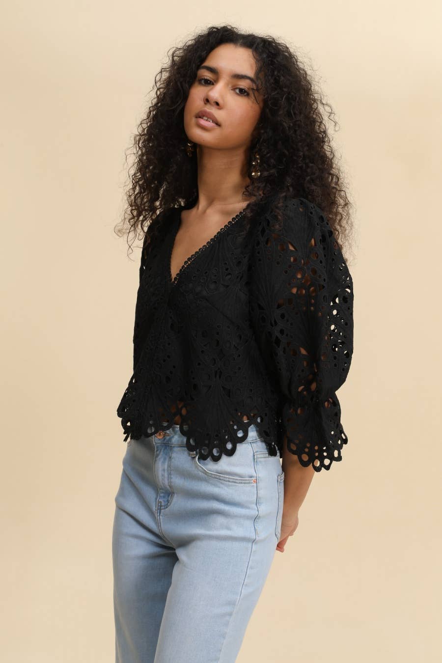 Selena Lace Crop Blouse