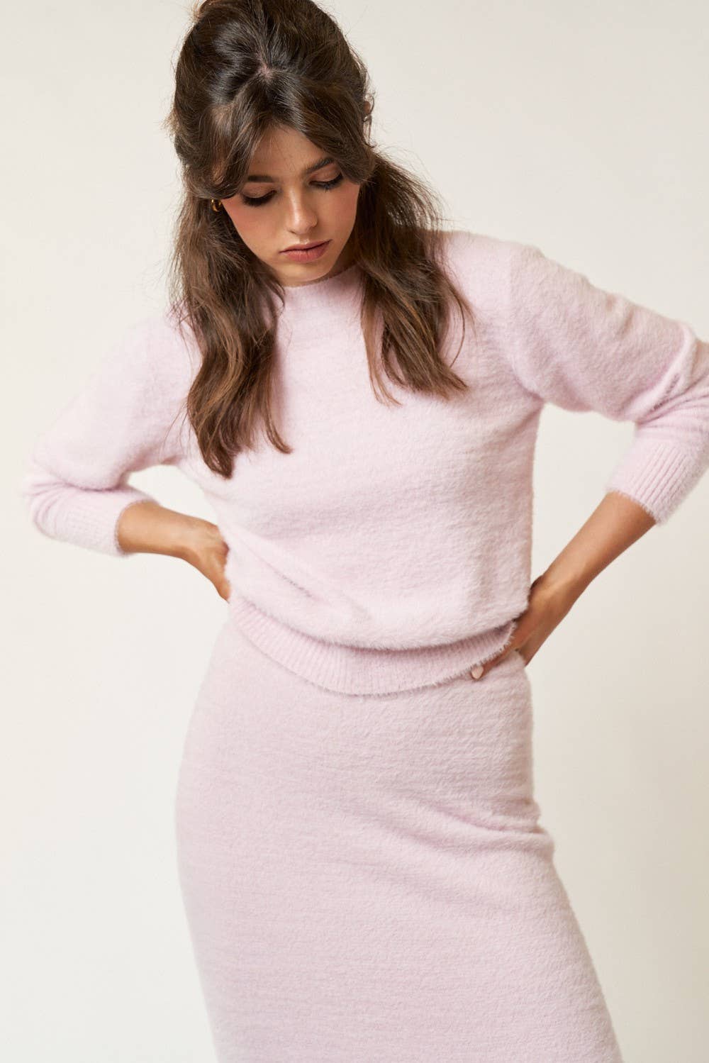 Petal Pink Fuzzy Sweater