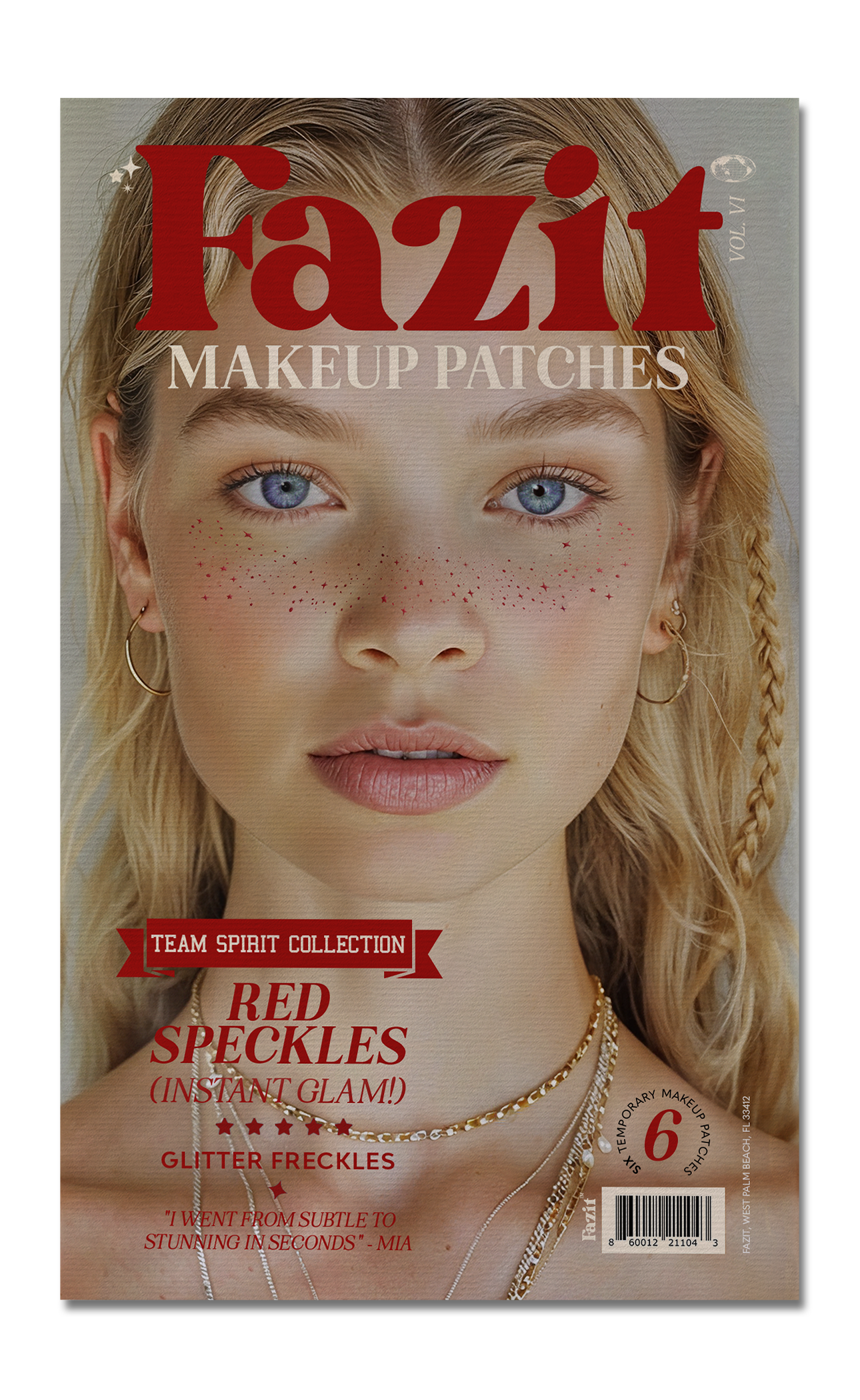 Red Spirit Speckles Makeup Patches - Team Spirit Collection