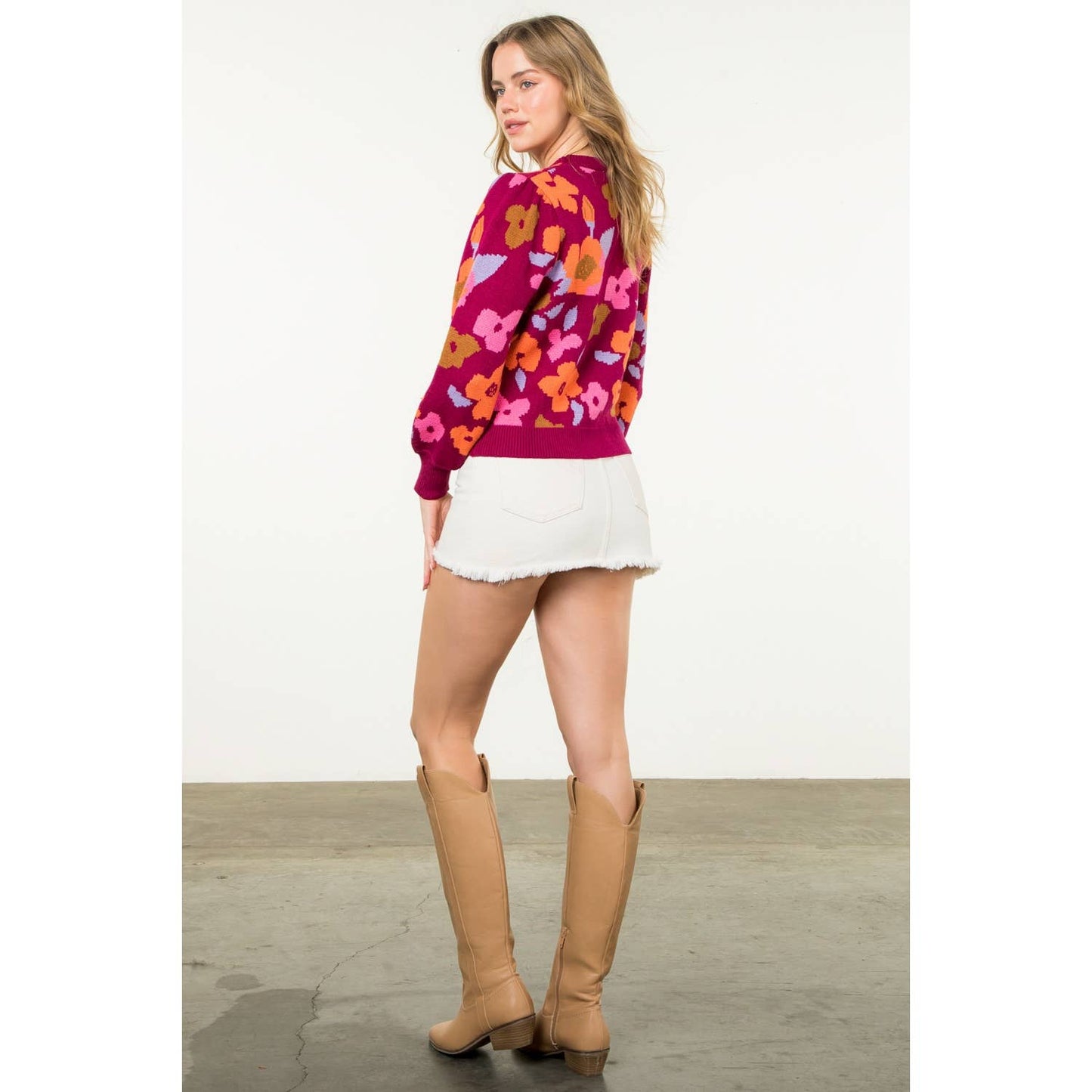 Mia Floral Knit Sweater