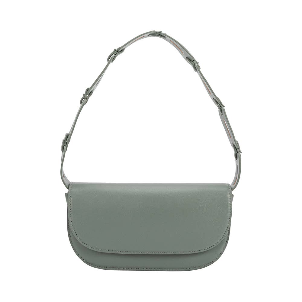 Inez Recycled Vegan Shoulder Bag - Dusty Teal