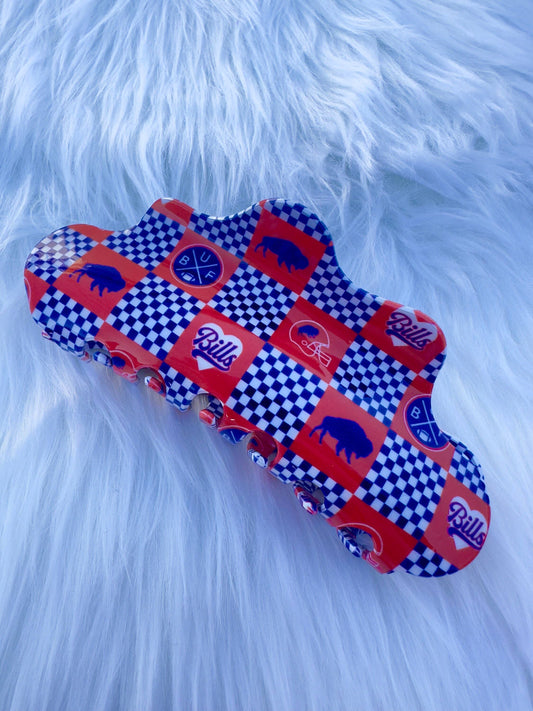 Checkered Buffalo Hair Clip