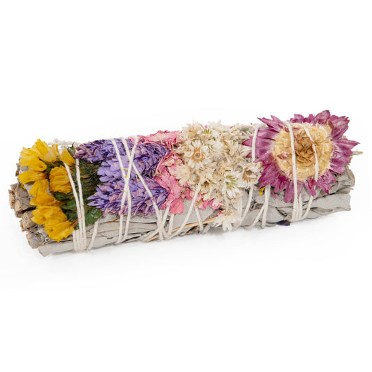 Happy Floral Sage Smudge Stick