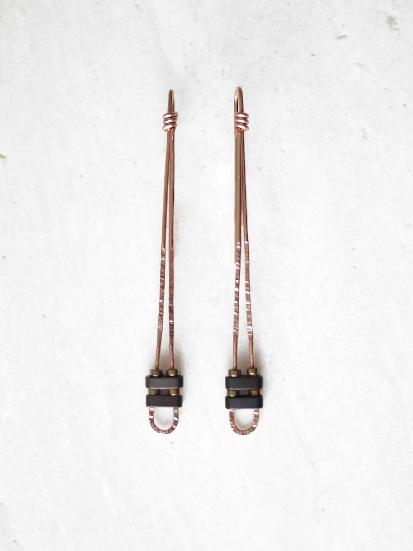 Long Loop Drop Earrings - Rose Gold Fill