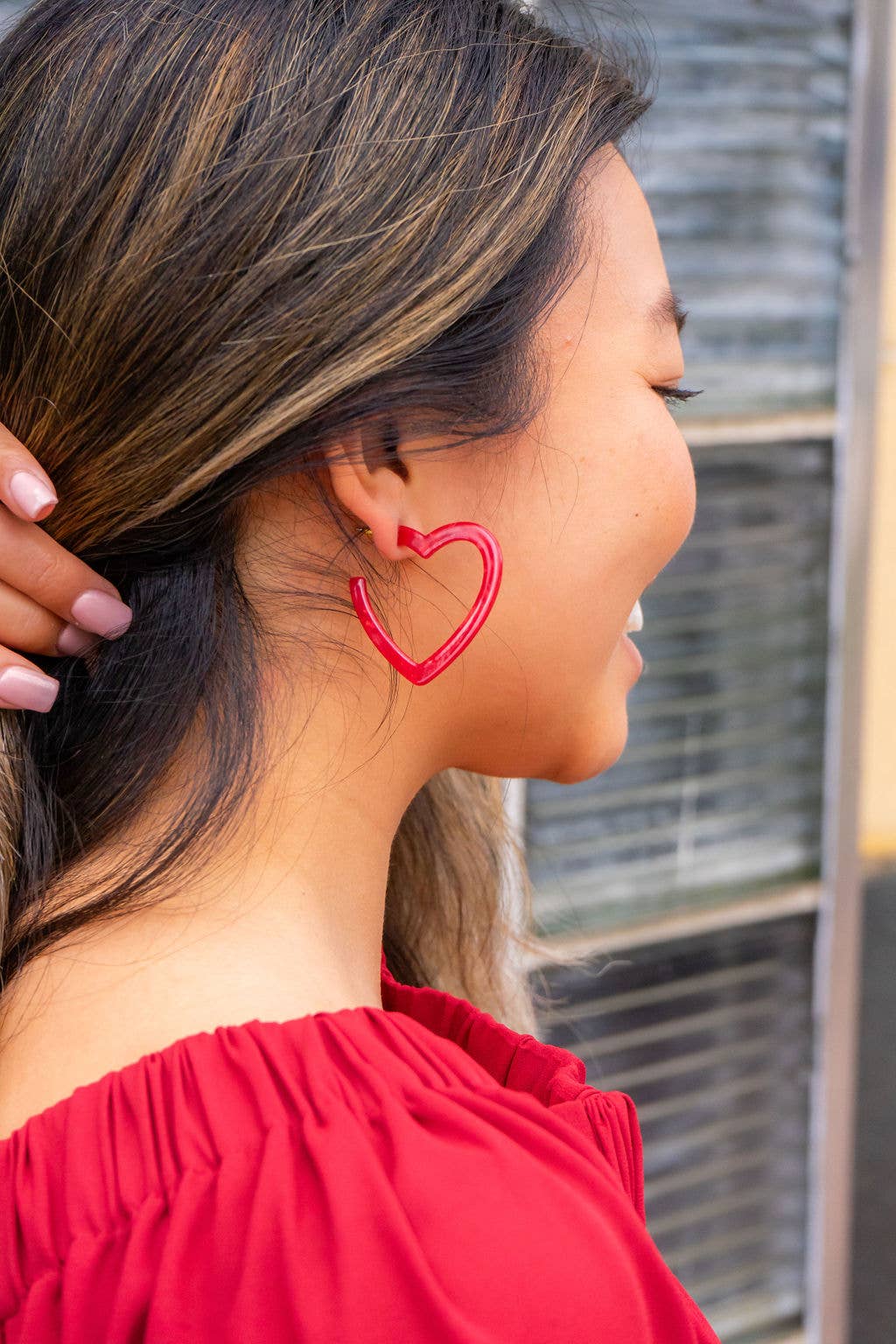 Heart Hoops- Red