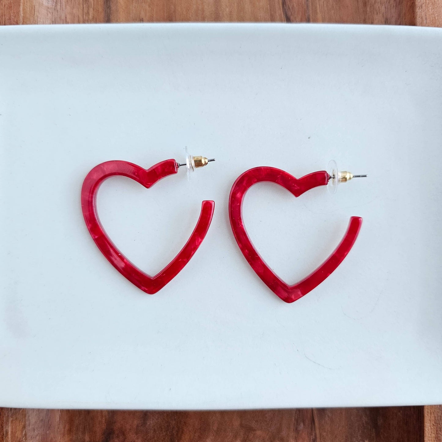 Heart Hoops- Red