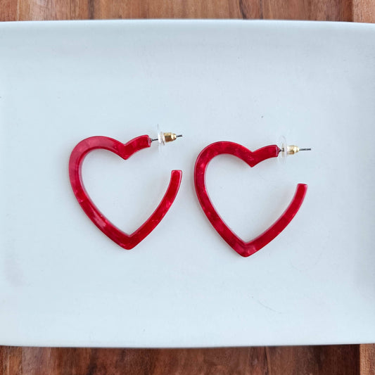 Heart Hoops- Red