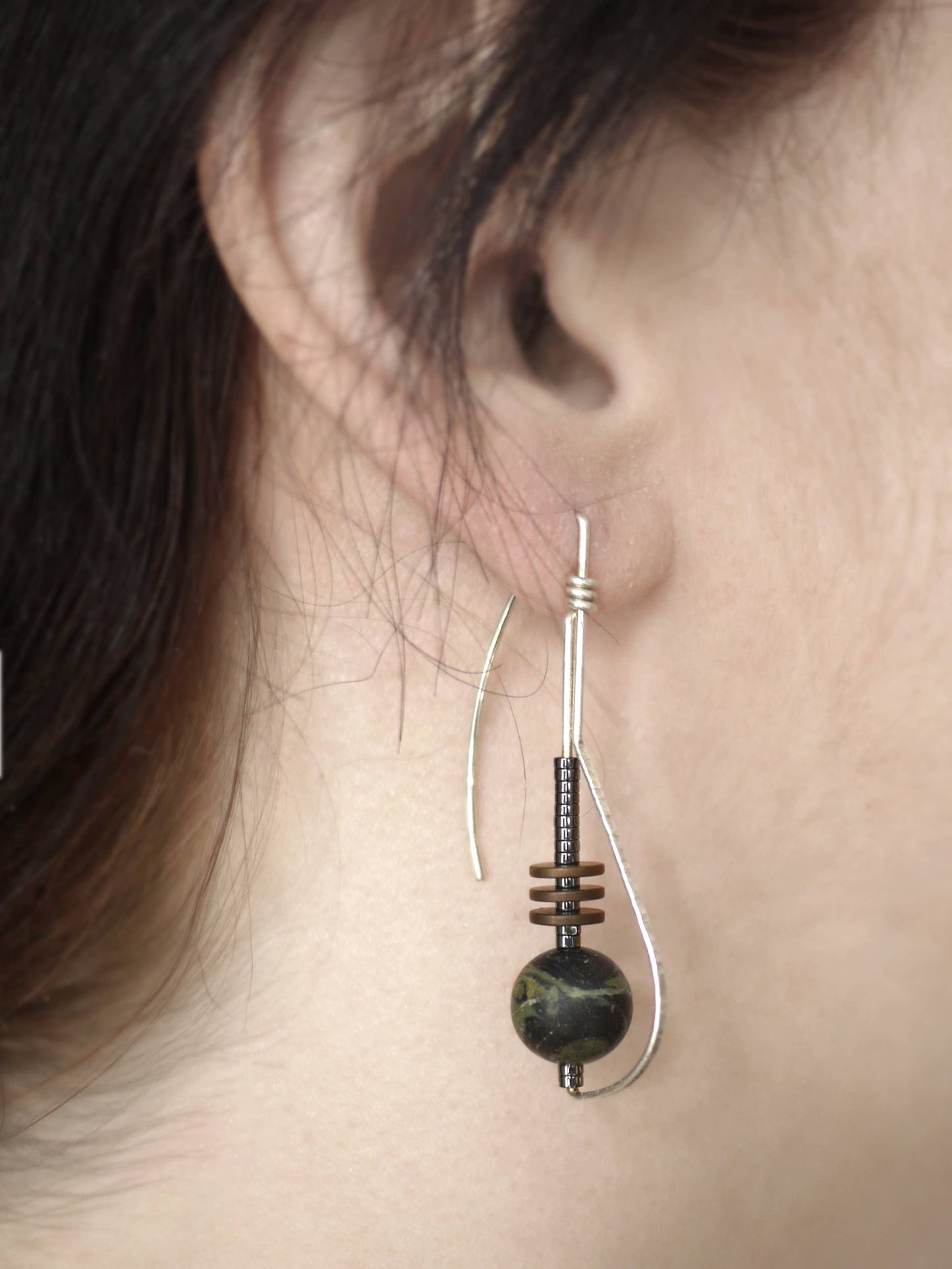 Long Deco Style Earrings - Jasper