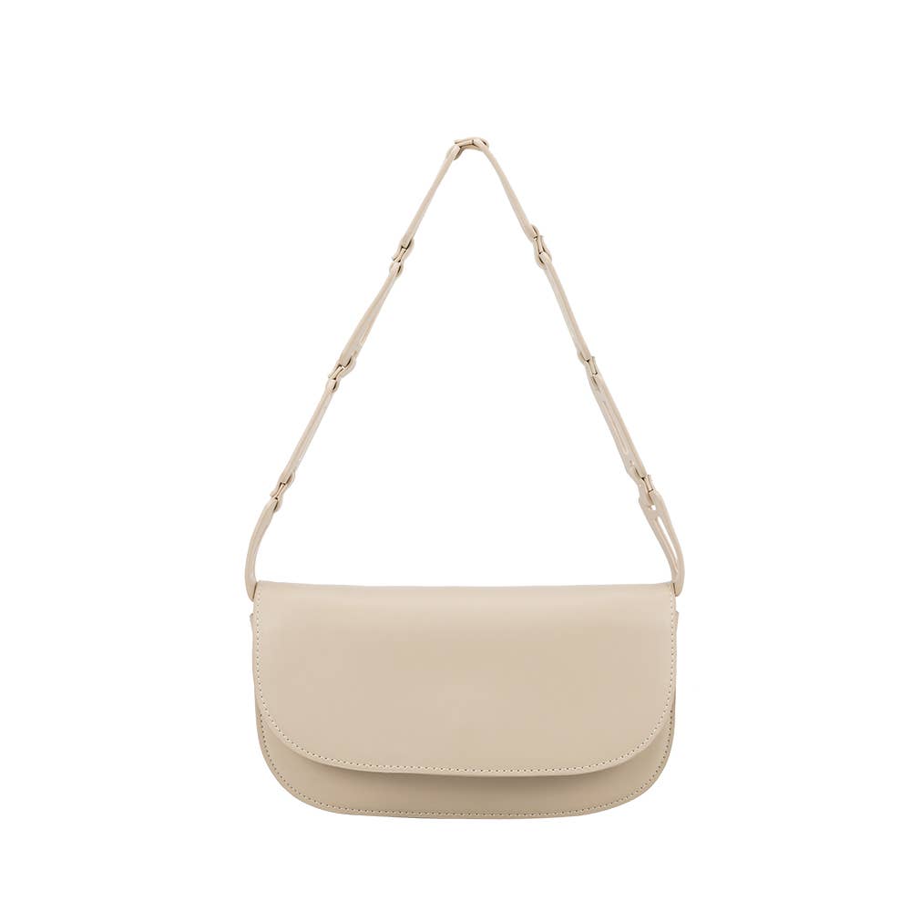 Inez Recycled Vegan Shoulder Bag - Bone