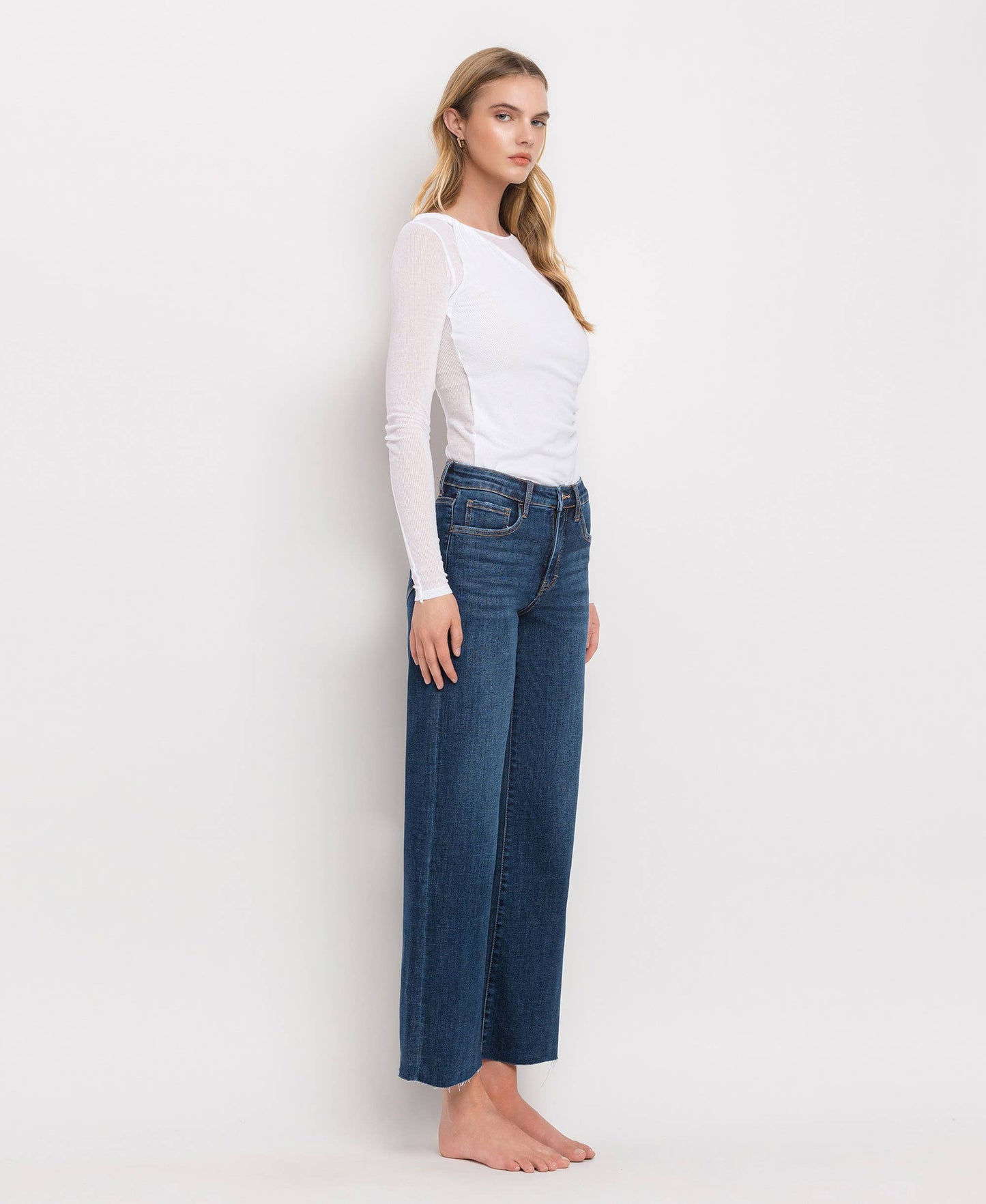 Tummy Control Mid Rise Jeans - Dark Wash