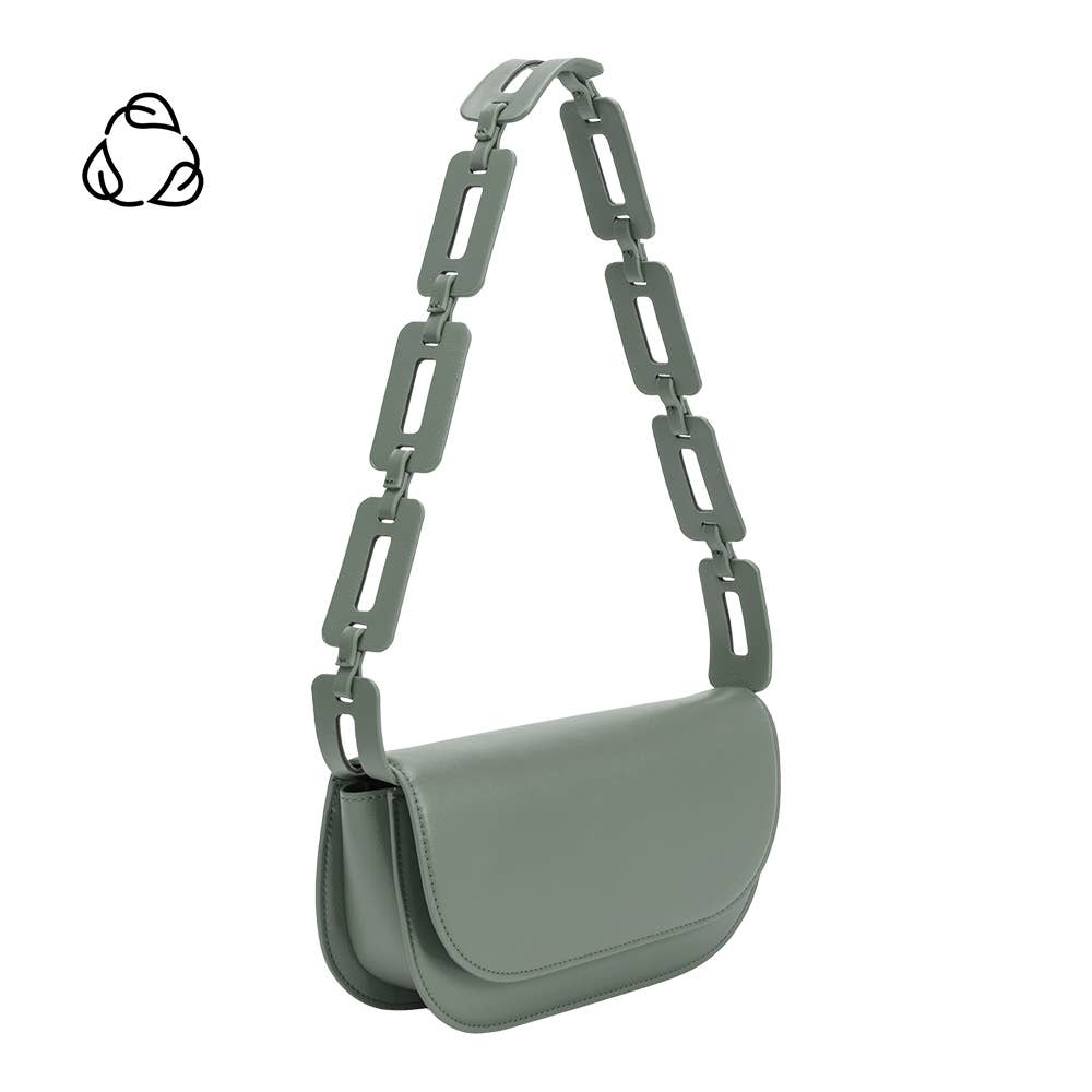 Inez Recycled Vegan Shoulder Bag - Dusty Teal